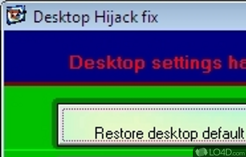 Screenshot of Desktop Hijack Fix - Repair most problems in which normal background is not displayed