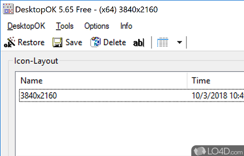 Restore the position of icons on desktop - Screenshot of DesktopOK