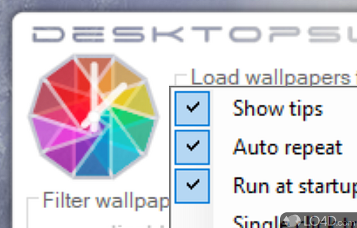 Wallpaper changing options - Screenshot of DesktopSlides