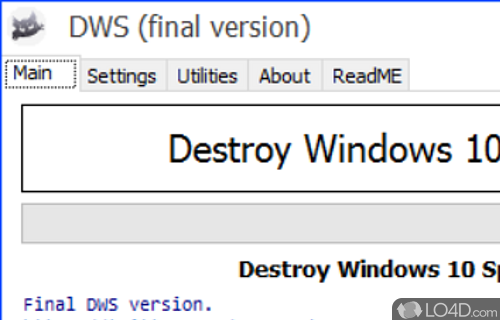 Prevent Windows 10 from tracking activity and improve privacy settings due to this software solution - Screenshot of Destroy Windows 10 Spying