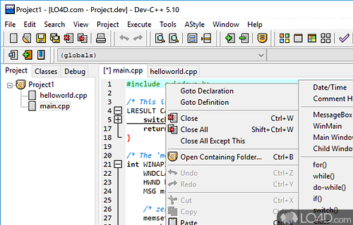 Free integrated development environment - Screenshot of Dev-C++ Portable