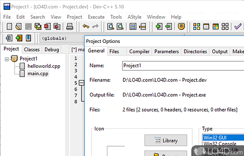 Effective proofreader and compiler - Screenshot of Dev-C++ Portable