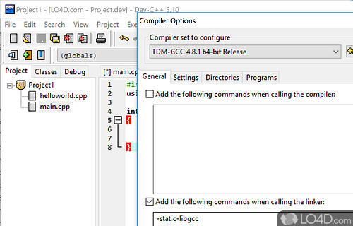 Utilization of DevPaks - Screenshot of Dev-C++ Portable