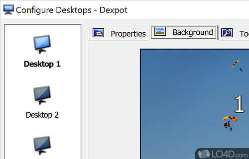 Create up to 20 desktops - Screenshot of Dexpot