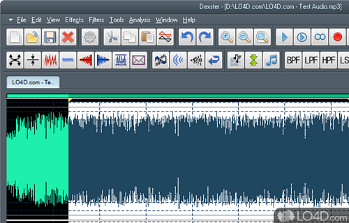 Record audio input, edit songs, apply effects and mix digital audio tracks - Screenshot of Dexster