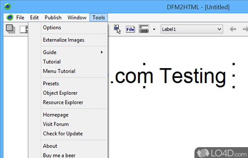 Quick setup and user-friendly GUI - Screenshot of DFM2HTML