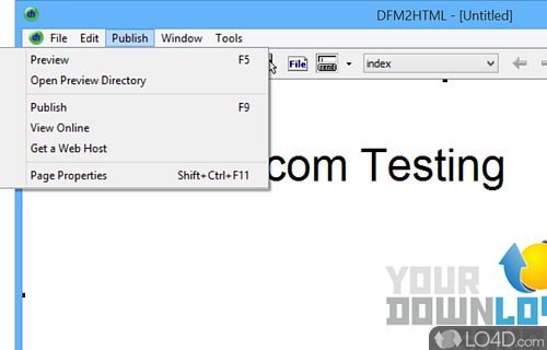 Upload via FTP and use additional tools - Screenshot of DFM2HTML