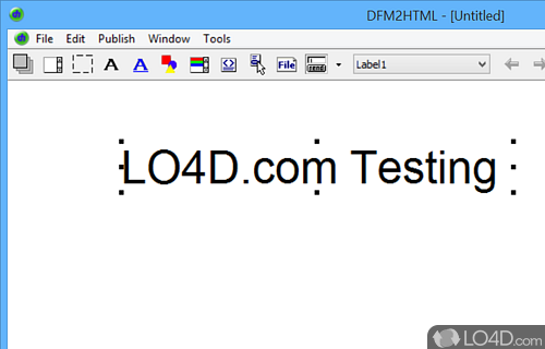 WYSIWYG HTML web editor with integrated DHTML menus, with advanced - Screenshot of DFM2HTML