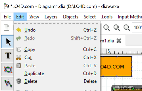 Dia - Screenshot of Dia Diagram Editor