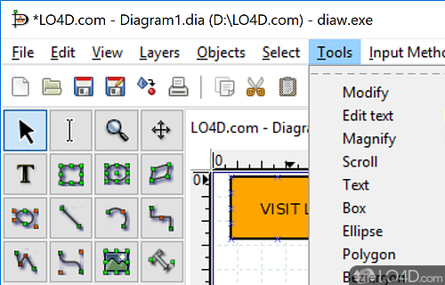 User interface - Screenshot of Dia Diagram Editor