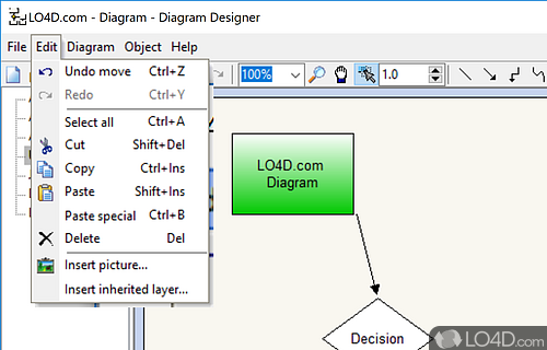 Easy tool to create diagrams and flowcharts - Screenshot of Diagram Designer