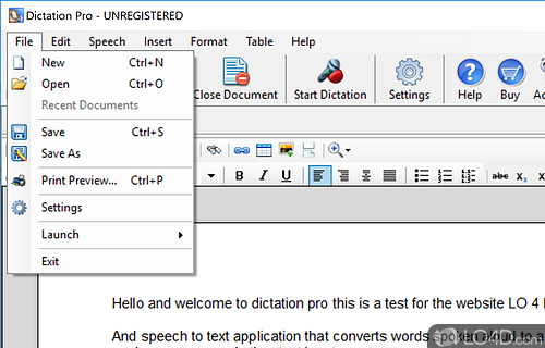 Ensure your microphone works fine - Screenshot of Dictation Pro