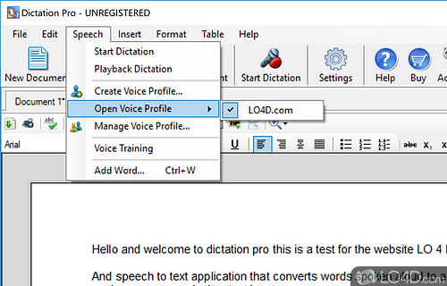 Typing Faster With Speech - Screenshot of Dictation Pro