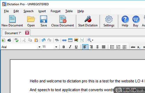 Read any content aloud so this app can convert it to text - Screenshot of Dictation Pro