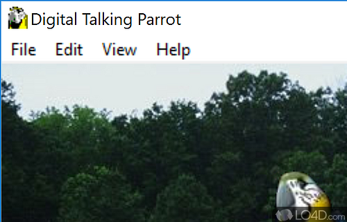 Funny and quirky interactive screensaver depicting a virtual parrot that can talk - Screenshot of Digital Talking Parrot