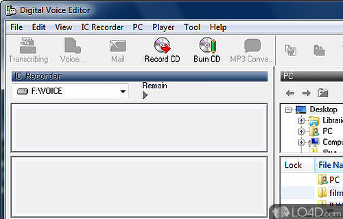 Screenshot of Digital Voice Editor - User interface