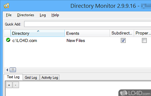 Well-structured interface - Screenshot of Directory Monitor