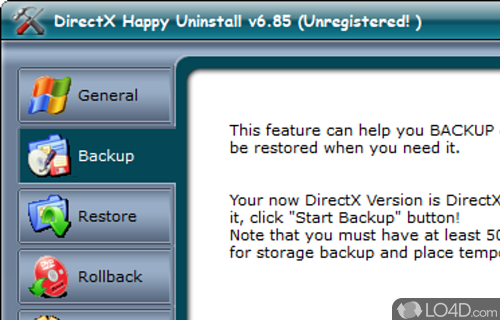 DirectX Happy Uninstall Screenshot