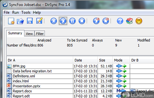 Screenshot of DirSync Pro - Synchronize and backup files in the easiest way possible