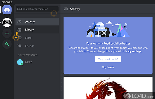 Keep in touch with your friends - Screenshot of Discord