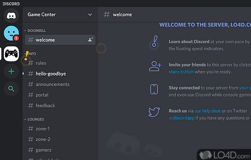 Send text messages, use voice chat, create servers for friends - Screenshot of Discord