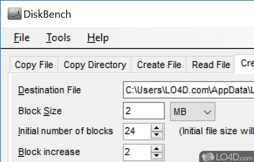 Test the speed of your hard drive - Screenshot of Disk Bench