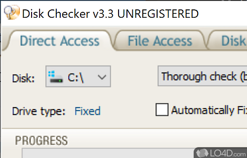 Scans for errors and repairs disks, files, folders - Screenshot of Disk Checker