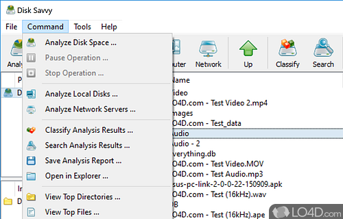 User interface - Screenshot of Disk Savvy