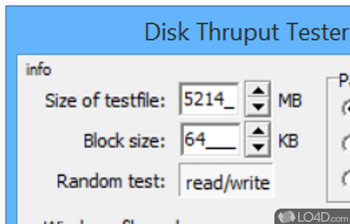 Clear-cut layout - Screenshot of Disk Throughput Tester