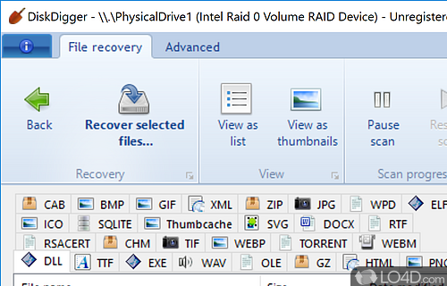 Undelete and recover photos, documents, music, videos, and more - Screenshot of DiskDigger