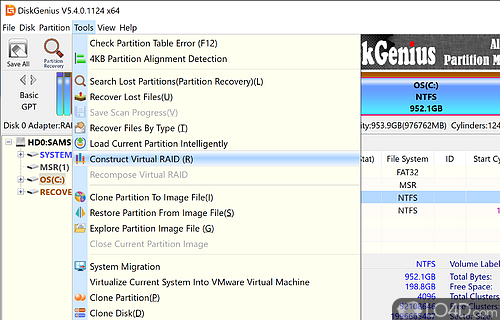 A simple but powerful data recovery tool - Screenshot of DiskGenius PartitionGuru