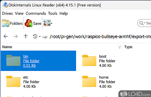Open partitions and create partition images - Screenshot of Linux Reader
