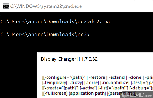 Screenshot of Display Changer II - Change the display resolution, refresh rate, scaling, rotation