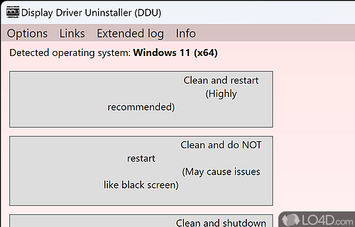 A Tool that Thoroughly Cleans Your Graphic Chipsets - Screenshot of Display Driver Uninstaller (DDU)