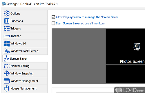 Manage desktop - Screenshot of DisplayFusion