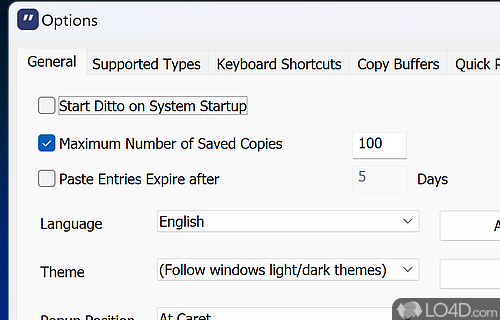 Define and use shortcuts - Screenshot of Ditto