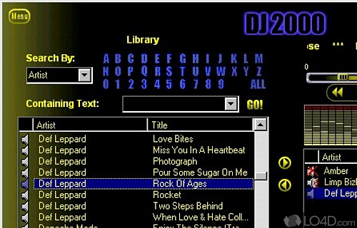 Screenshot of DJ 2000 - User interface