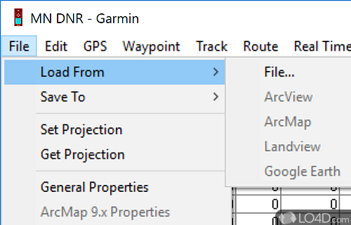 Transfer data betweeen Garmin and GIS apps - Screenshot of DNRGarmin