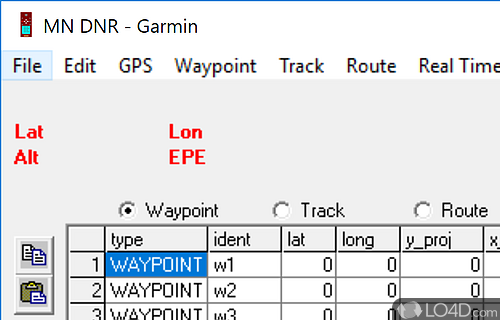 Transfer various bits of data between Garmin handheld GPS devices - Screenshot of DNRGarmin