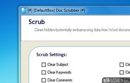 Screenshot of Doc Scrubber - Analyze and scrub hidden and potentially embarassing data in Word documents