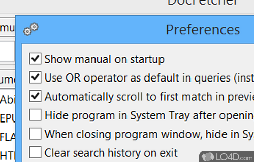 Desktop search application - Screenshot of DocFetcher