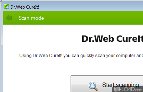 Screenshot of Dr. Web CureIt! - Anti-malware tool based on the Dr