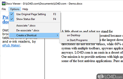 Microsoft Office Word Viewer - Screenshot of DocX Viewer