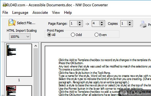 Docx2Rtf Screenshot