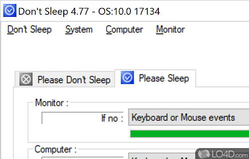 Customize prevention methods - Screenshot of Don't Sleep