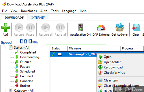 Share files with your friends - Screenshot of Download Accelerator Plus