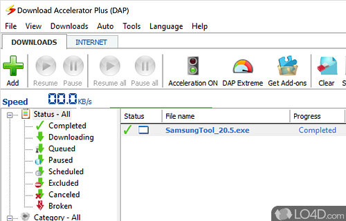 Search the Internet with an integrated browser - Screenshot of Download Accelerator Plus