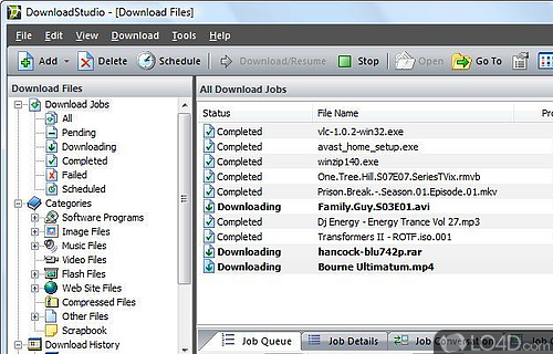 Screenshot of DownloadStudio - User interface