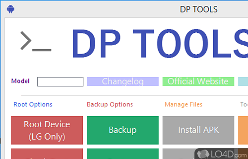 Screenshot of DP TOOLS - User interface