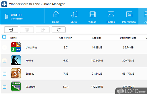 Data recovery - Screenshot of Dr. Fone Toolkit for iOS